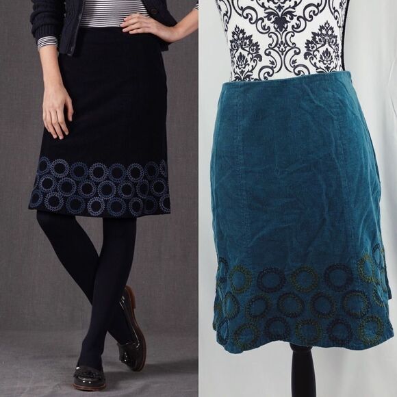 Boden Starburst Hem Corduroy A-Line Skirt - Picture 1 of 7